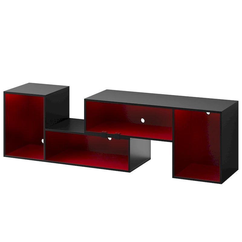 Mobile TV fai da te Moasis Modern, centro d'intrattenimento deformabile con striscia luminosa a LED 30