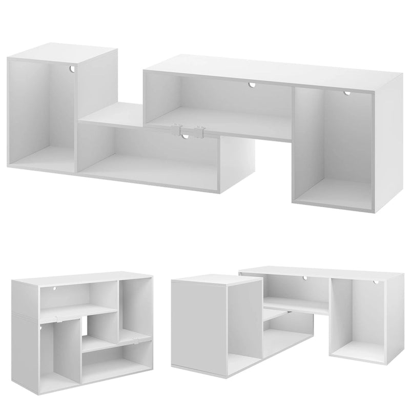 Mobile TV fai da te Moasis Modern, centro d'intrattenimento deformabile con striscia luminosa a LED 17