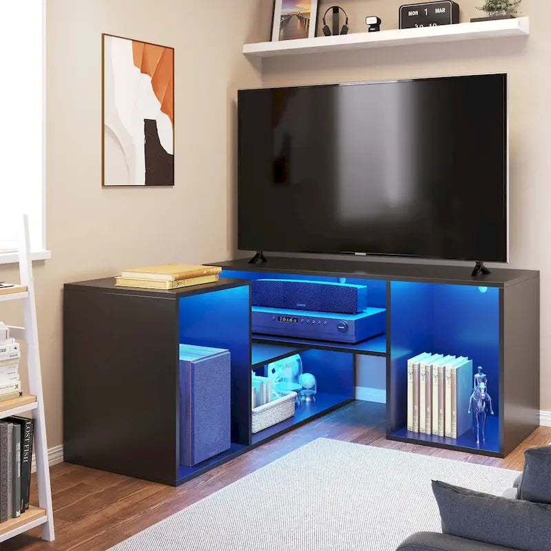 Mobile TV fai da te Moasis Modern, centro d'intrattenimento deformabile con striscia luminosa a LED 21