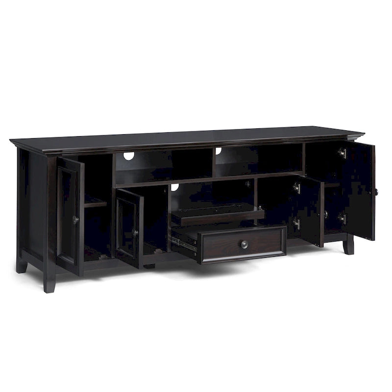 WYNDENHALL Halifax 72 inch Wide Solid Wood Transitional TV Stand - 72w x 19d x 26 h 3