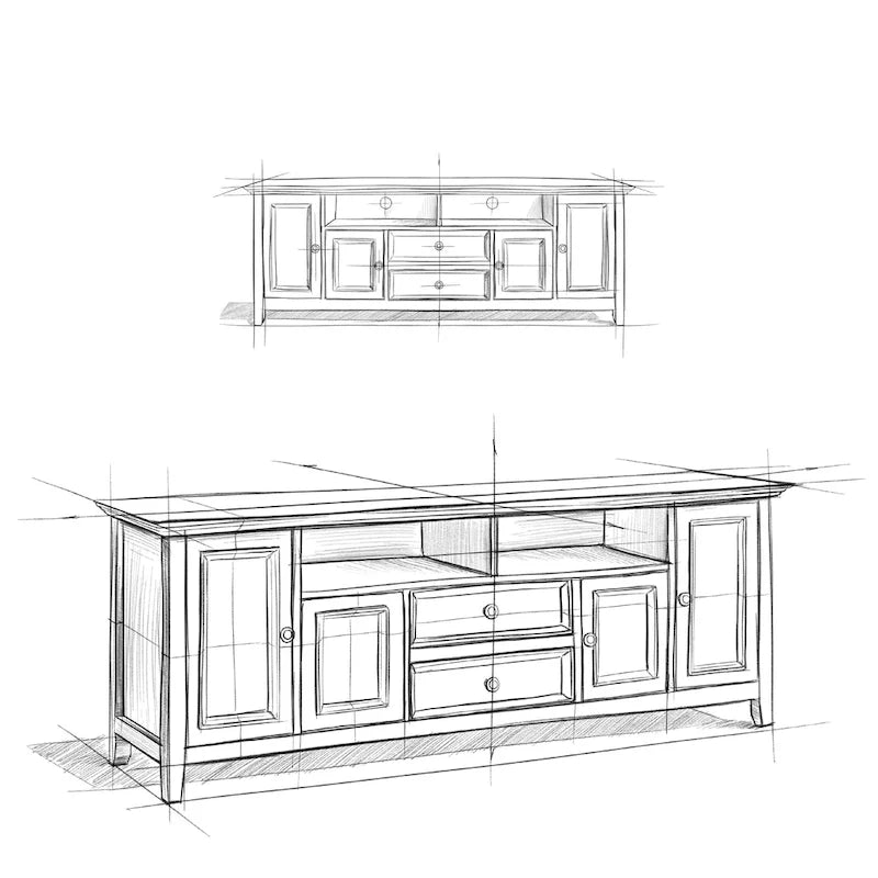 WYNDENHALL Halifax 72 inch Wide Solid Wood Transitional TV Stand - 72w x 19d x 26 h 8