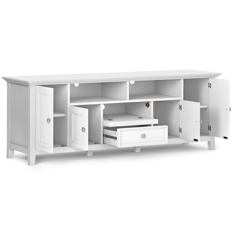 WYNDENHALL Halifax 72 inch Wide Solid Wood Transitional TV Stand - 72w x 19d x 26 h 14