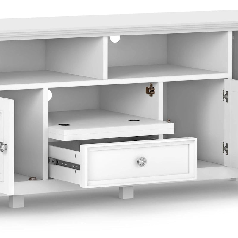 WYNDENHALL Halifax 72 inch Wide Solid Wood Transitional TV Stand - 72w x 19d x 26 h 17