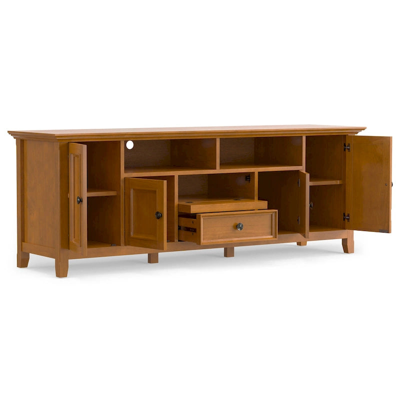 WYNDENHALL Halifax 72 inch Wide Solid Wood Transitional TV Stand - 72w x 19d x 26 h 24