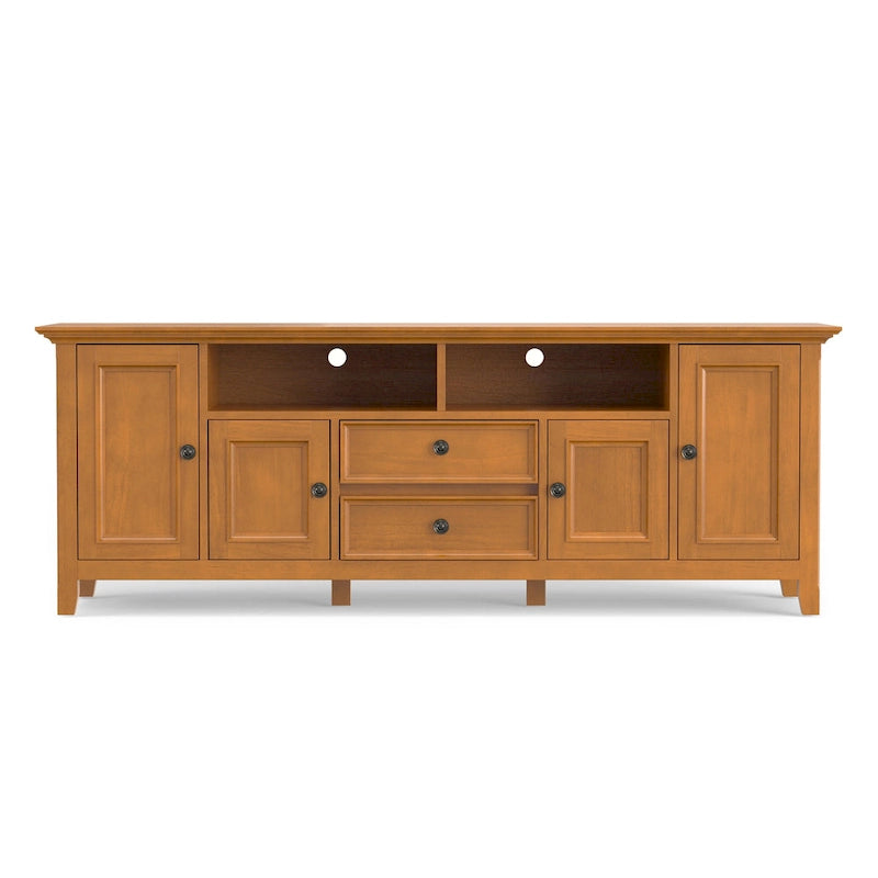 WYNDENHALL Halifax 72 inch Wide Solid Wood Transitional TV Stand - 72w x 19d x 26 h 26