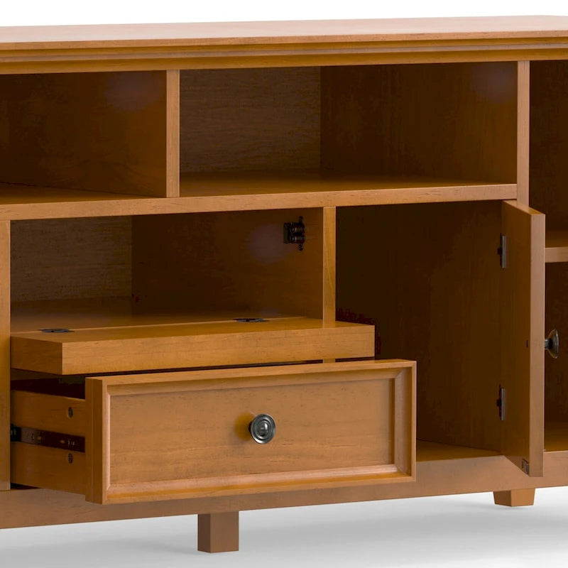 WYNDENHALL Halifax 72 inch Wide Solid Wood Transitional TV Stand - 72w x 19d x 26 h 28