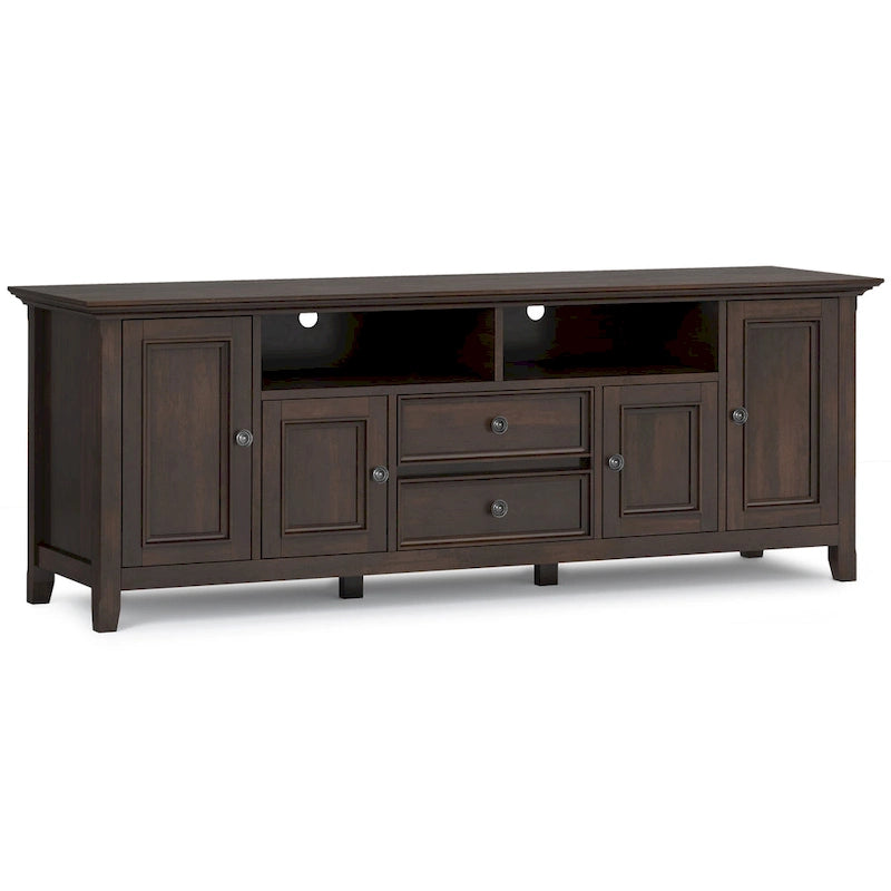 WYNDENHALL Halifax 72 inch Wide Solid Wood Transitional TV Stand - 72w x 19d x 26 h 33