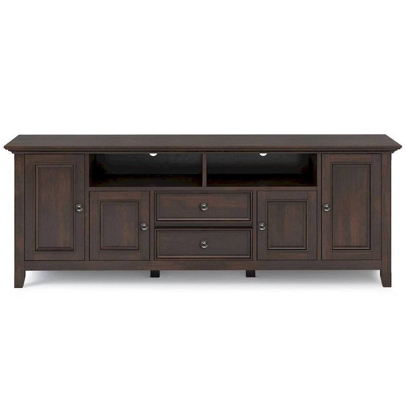 WYNDENHALL Halifax 72 inch Wide Solid Wood Transitional TV Stand - 72w x 19d x 26 h 38