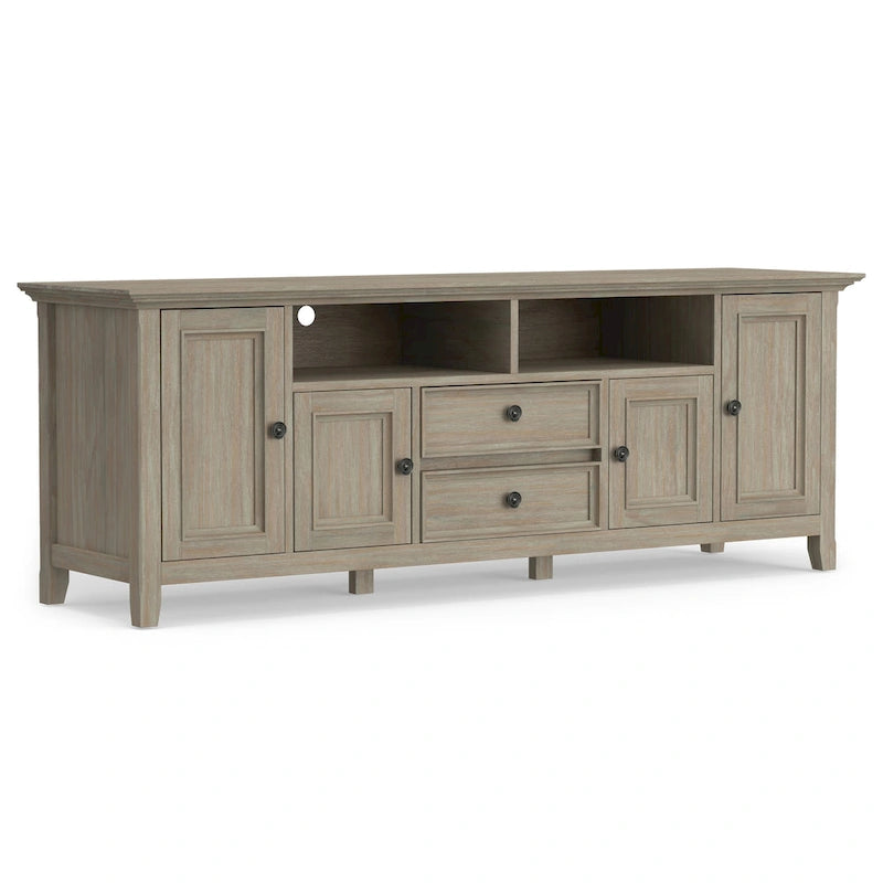 WYNDENHALL Halifax 72 inch Wide Solid Wood Transitional TV Stand - 72w x 19d x 26 h 42