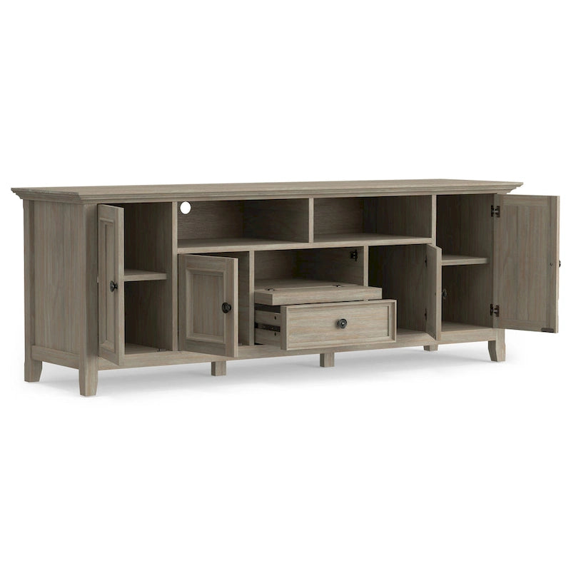 WYNDENHALL Halifax 72 inch Wide Solid Wood Transitional TV Stand - 72w x 19d x 26 h 43