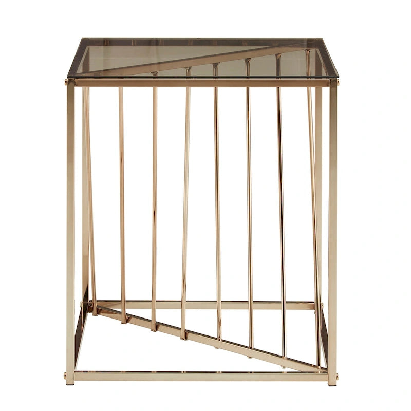 Hannah Square Metal and Glass Top End Tables by iNSPIRE Q Bold 3