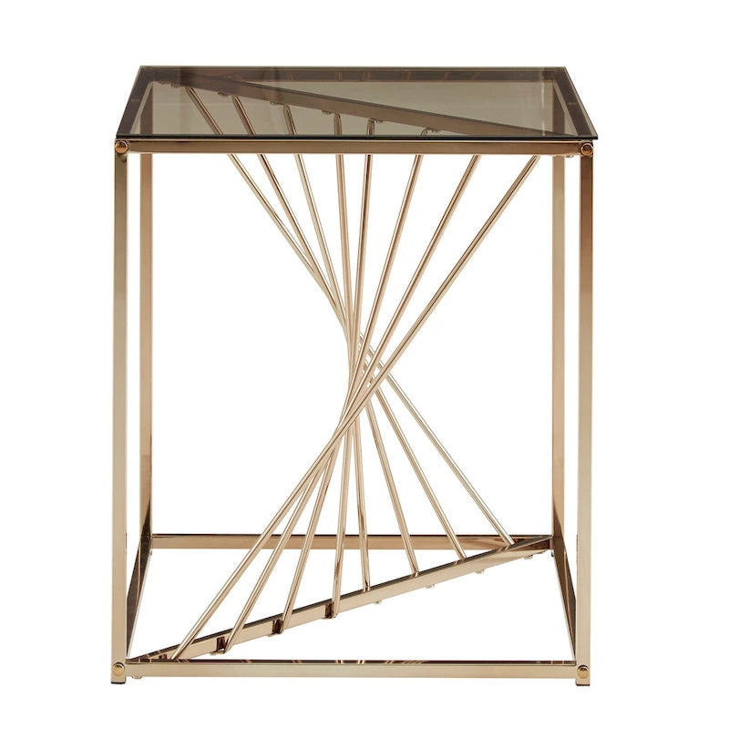 Hannah Square Metal and Glass Top End Tables by iNSPIRE Q Bold 4