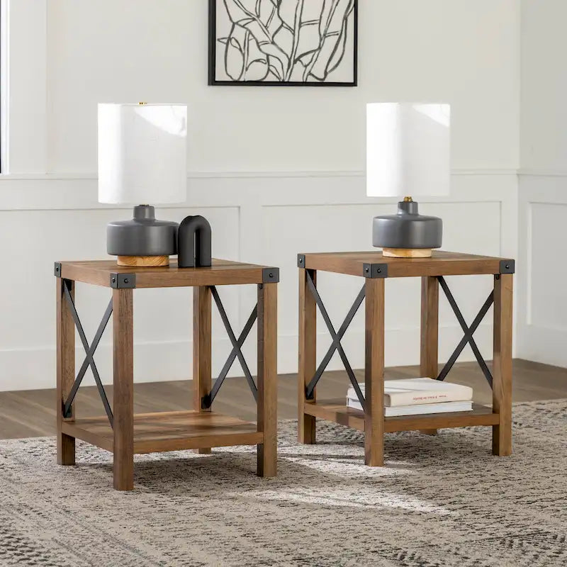 Middlebrook Kujawa 18-inch X-side Accent Table (Set of 2) 5