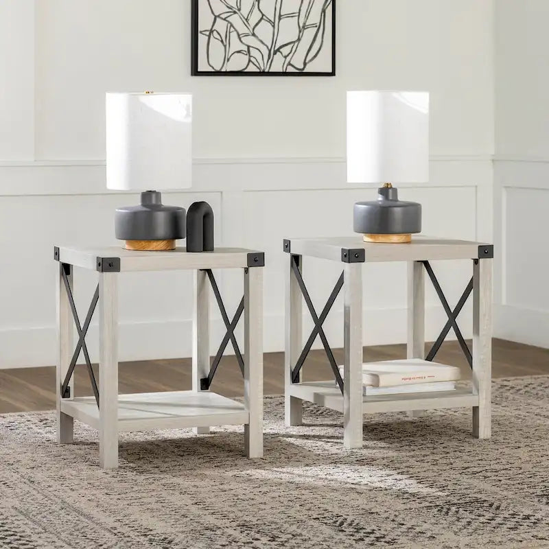 Middlebrook Kujawa 18-inch X-side Accent Table (Set of 2) 13