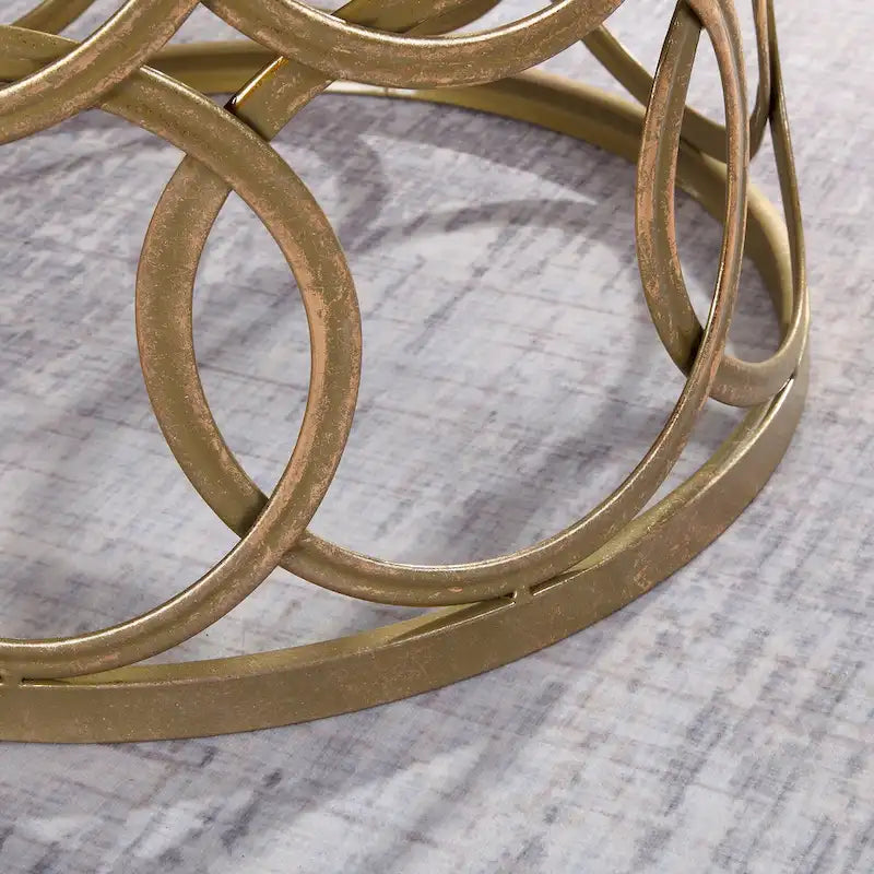 FirsTime & Co. Tavolino Gilded Circles, ferro, 16.75 x 16.75 x 22 pollici, design americano 3