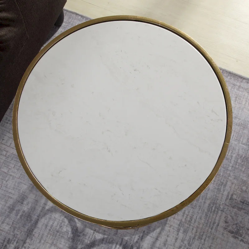FirsTime & Co. Tavolino Gilded Circles, ferro, 16.75 x 16.75 x 22 pollici, design americano 4