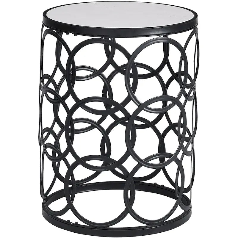 FirsTime & Co. Tavolino Gilded Circles, ferro, 16.75 x 16.75 x 22 pollici, design americano 13