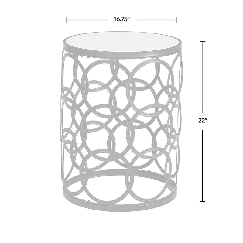 FirsTime & Co. Tavolino Gilded Circles, ferro, 16.75 x 16.75 x 22 pollici, design americano 16