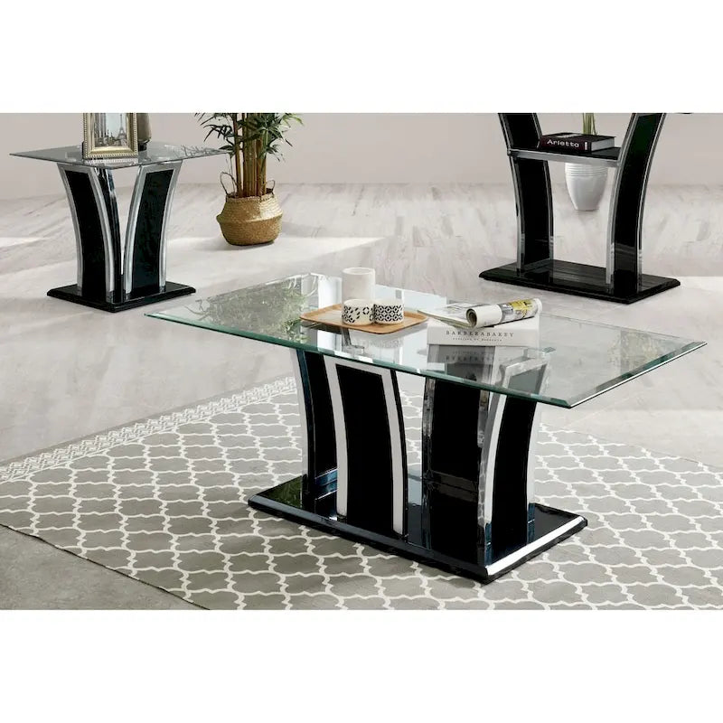 del Rio Modern Glass Top 2-Piece Accent Table Set by Furniture of America 17