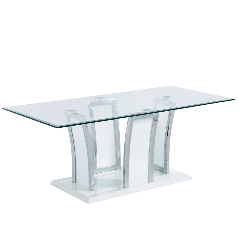 del Rio Modern Glass Top 2-Piece Accent Table Set by Furniture of America 3