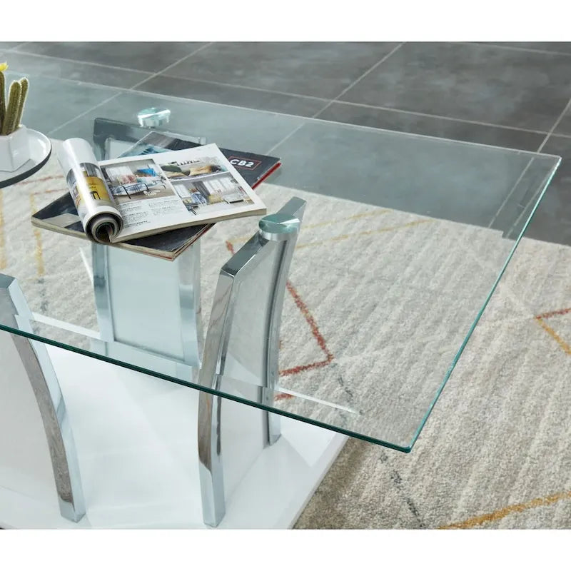 del Rio Modern Glass Top 2-Piece Accent Table Set by Furniture of America 6