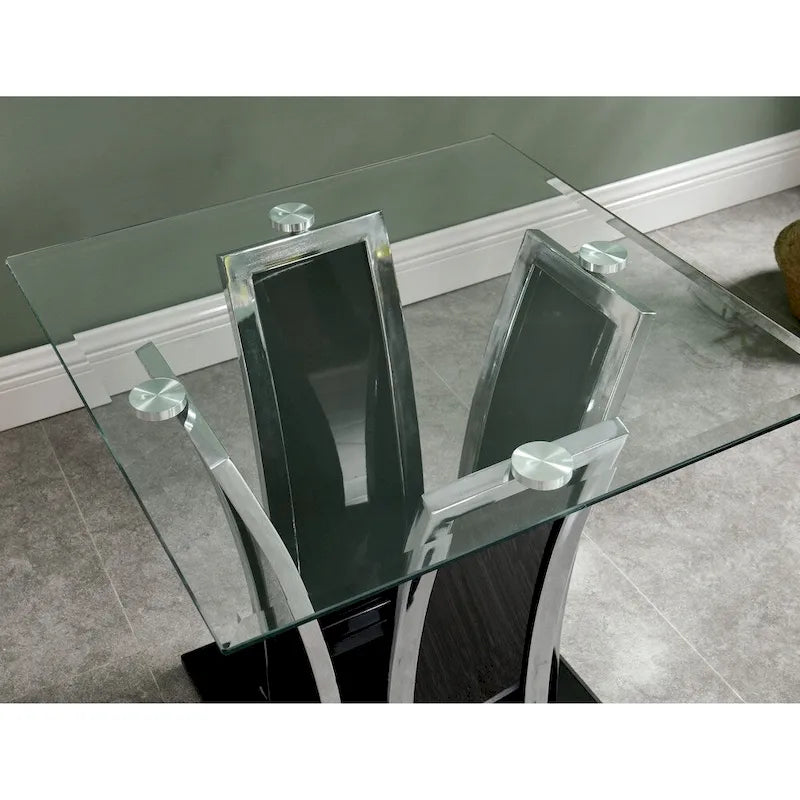del Rio Modern Glass Top 2-Piece Accent Table Set by Furniture of America 13