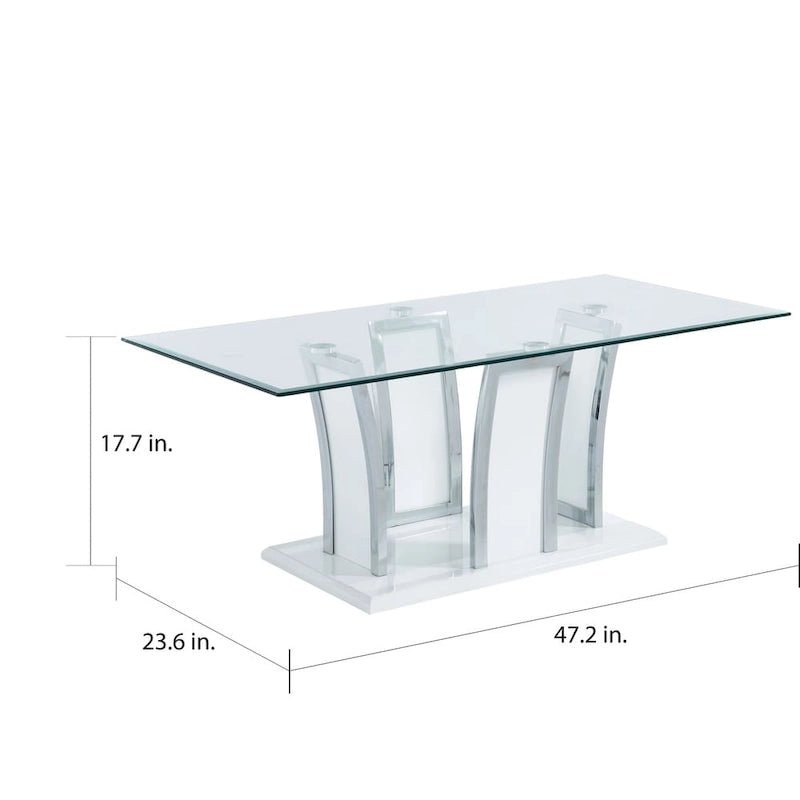del Rio Modern Glass Top 2-Piece Accent Table Set by Furniture of America 15