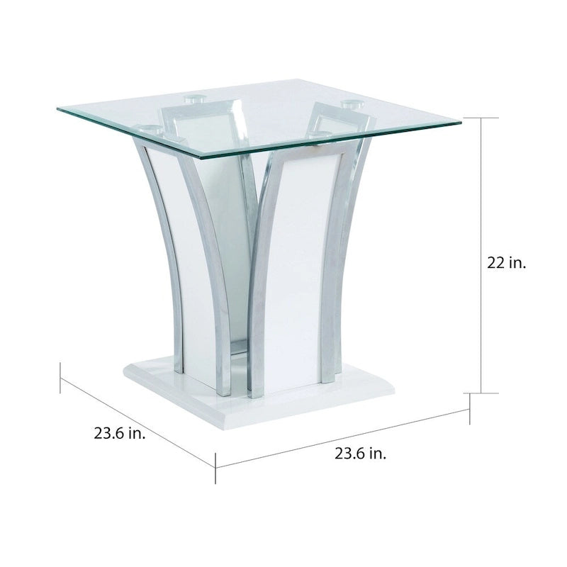 del Rio Modern Glass Top 2-Piece Accent Table Set by Furniture of America 16