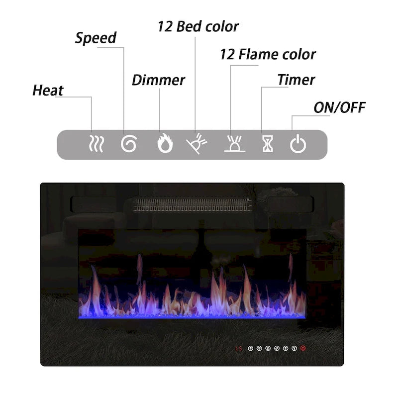 Electric Fireplace TV Stand Entertainment Center Remote Control 9