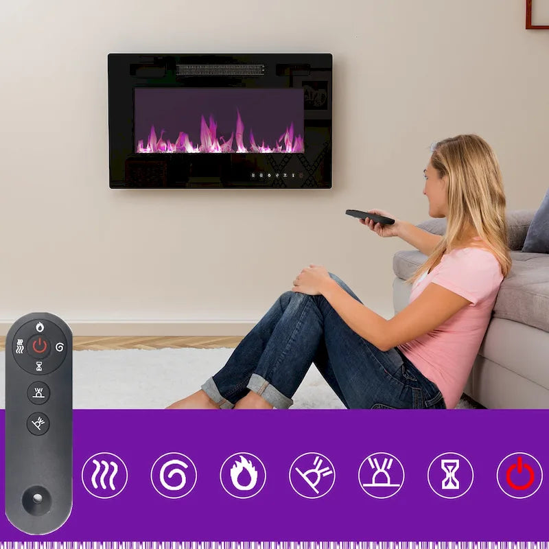 Electric Fireplace TV Stand Entertainment Center Remote Control 21