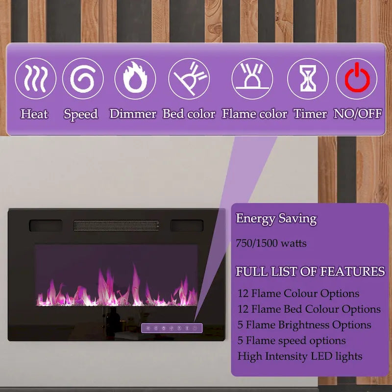 Electric Fireplace TV Stand Entertainment Center Remote Control 22