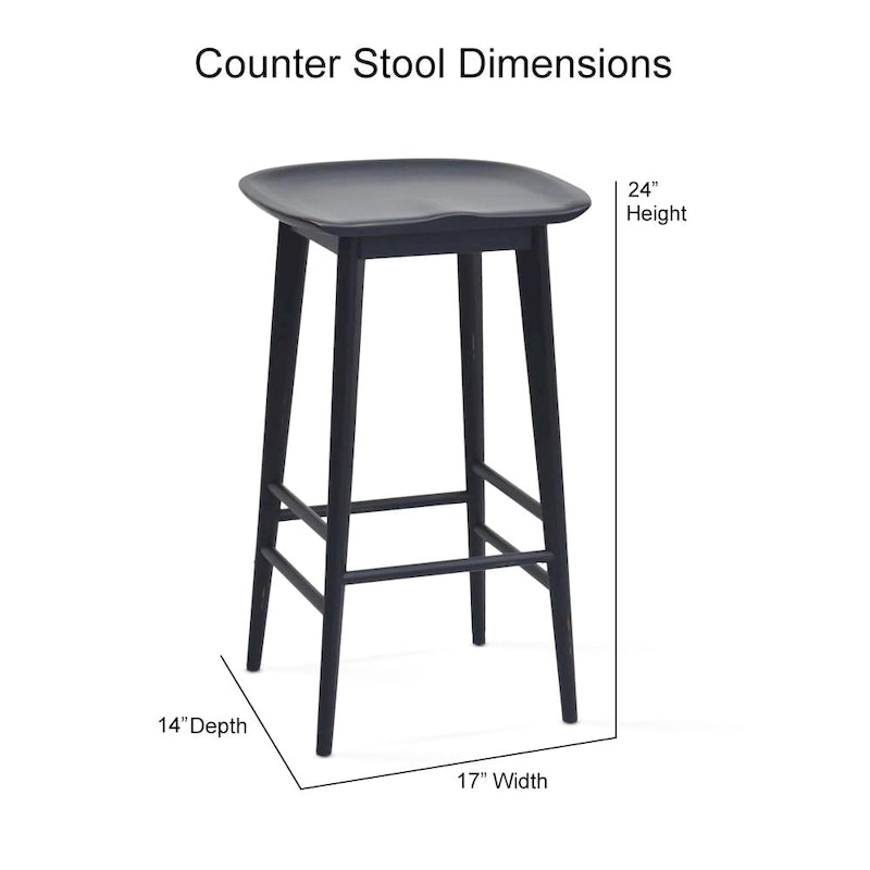 Steve Silver Hendry Backless Solid Acacia Counter Stool - Counter Stool 24