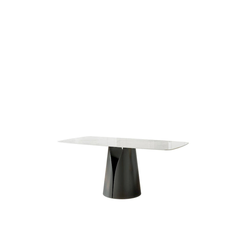 Modern Stylish Dining Table with Rectangle White Slate Top 5