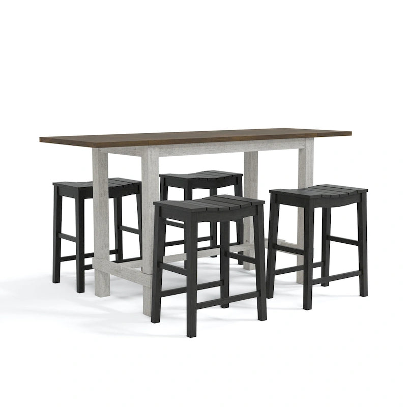 Tarala Farmhouse Wood 5-Piece Counter Height Table and Stool Set by Furniture of America 6
