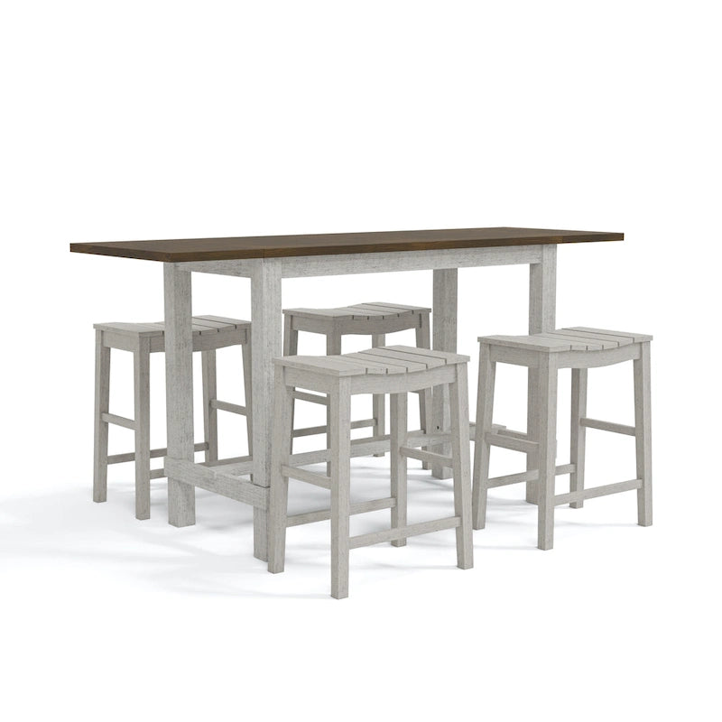 Tarala Farmhouse Wood 5-Piece Counter Height Table and Stool Set by Furniture of America 8