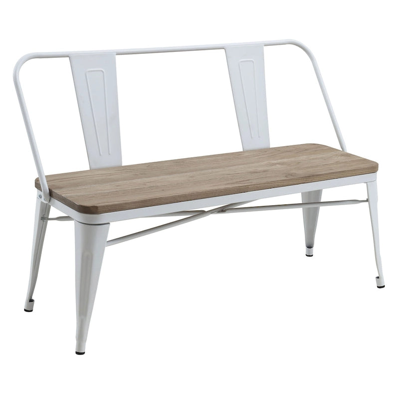 Furniture of America Rish Industrial Metal 47-inch Backed Dining Bench