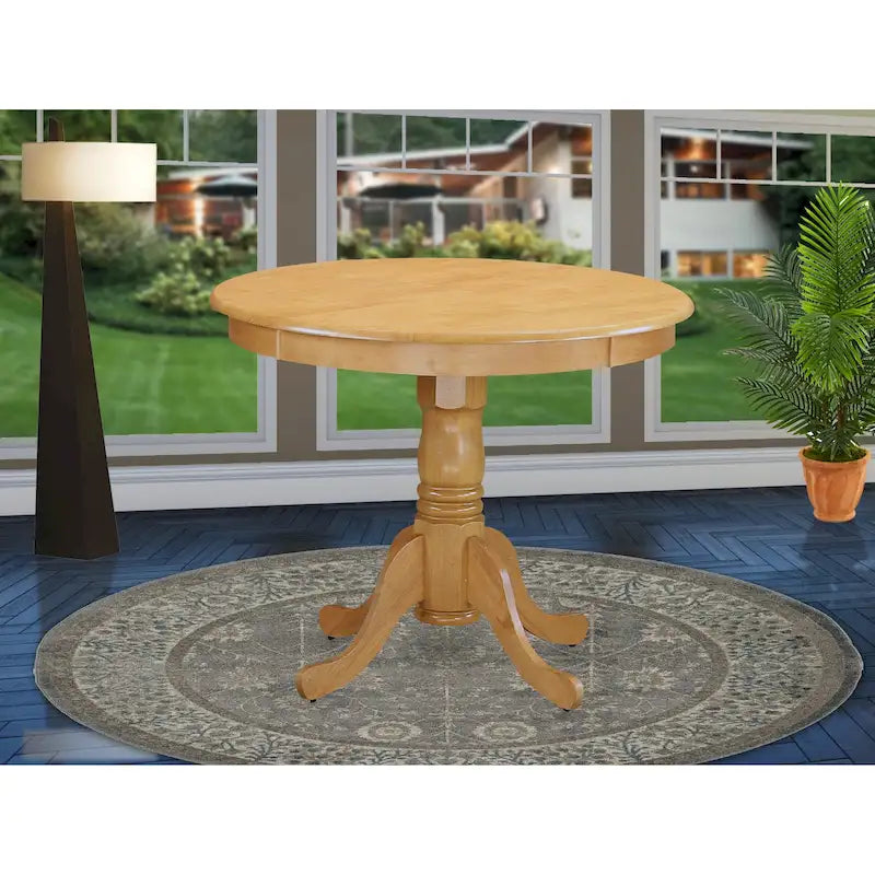 East West Furniture Antique Dining Room Table - a Round Kitchen Table Top with Pedestal Base, 36x36 Inch,(Finish Options) 9