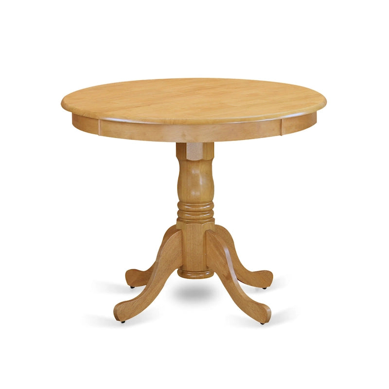 East West Furniture Antique Dining Room Table - a Round Kitchen Table Top with Pedestal Base, 36x36 Inch,(Finish Options) 5