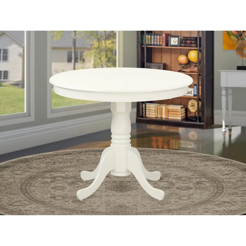 East West Furniture Antique Dining Room Table - a Round Kitchen Table Top with Pedestal Base, 36x36 Inch,(Finish Options) 6