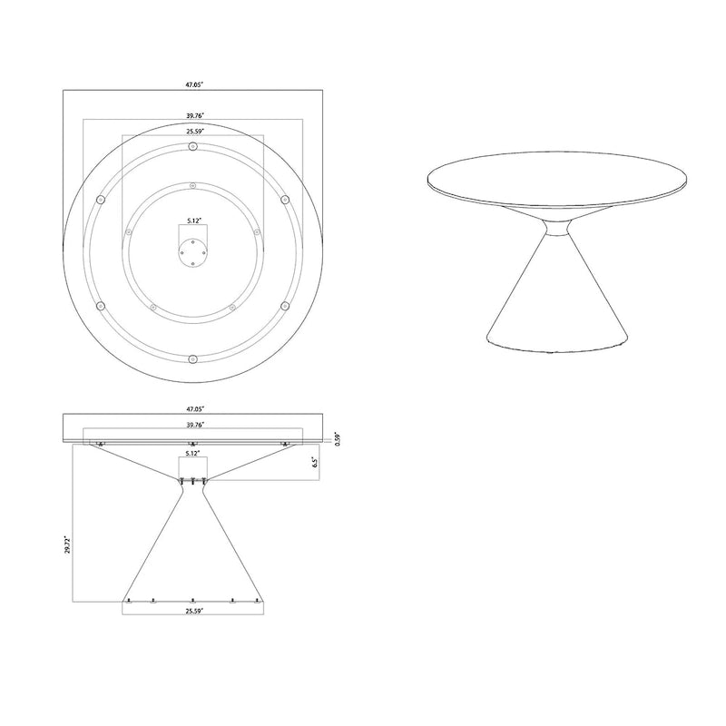 Somette Delphie Ceramic Top Dining Table 6