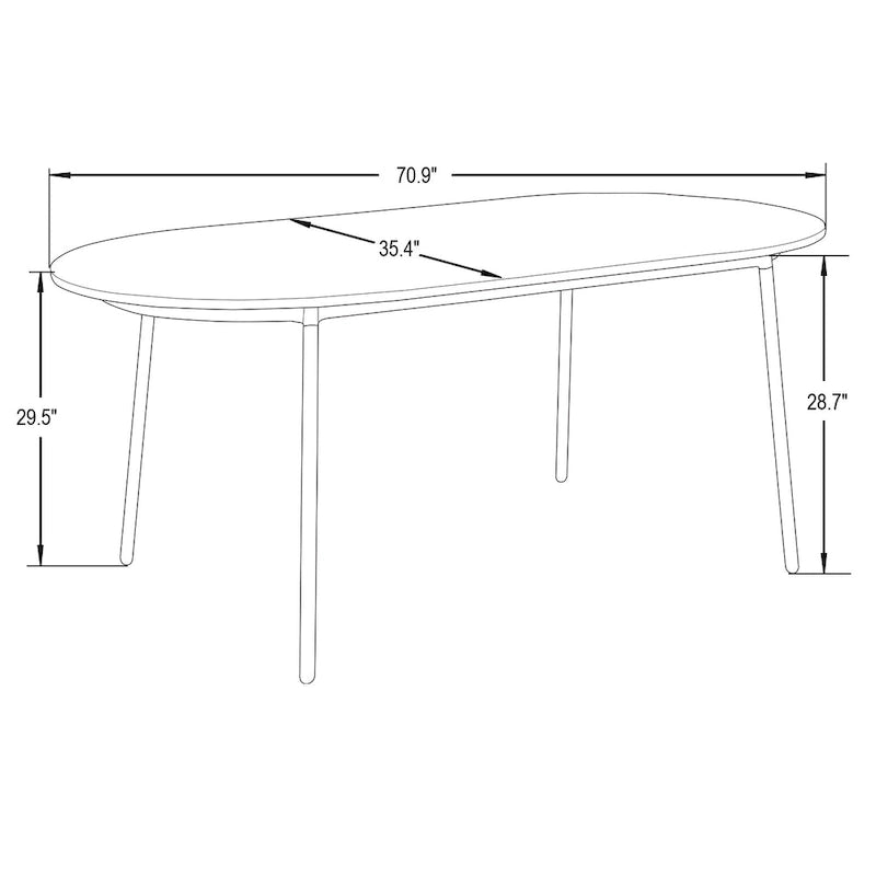 7-Piece Dining Set in Black Steel with 6 Chairs and Table Tule Collection by LeisureMod 5