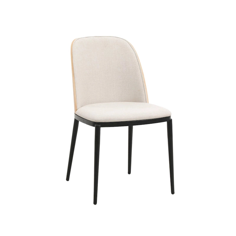 7-Piece Dining Set in Black Steel with 6 Chairs and Table Tule Collection by LeisureMod 9