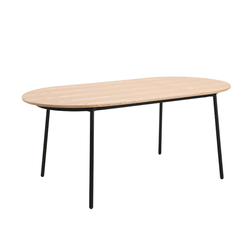 7-Piece Dining Set in Black Steel with 6 Chairs and Table Tule Collection by LeisureMod 10