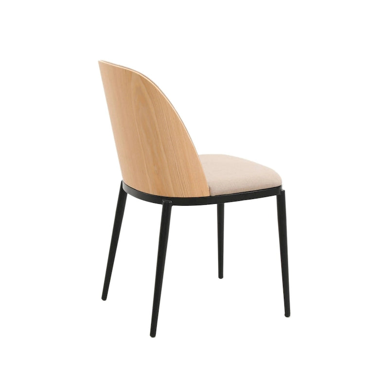 7-Piece Dining Set in Black Steel with 6 Chairs and Table Tule Collection by LeisureMod 26