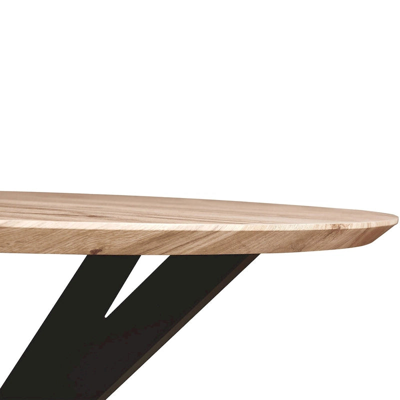 Ravenna 47 Modern Round Wood Dining Table With X-Cross Geometric Metal Base for Dining Room & Kitchen 21