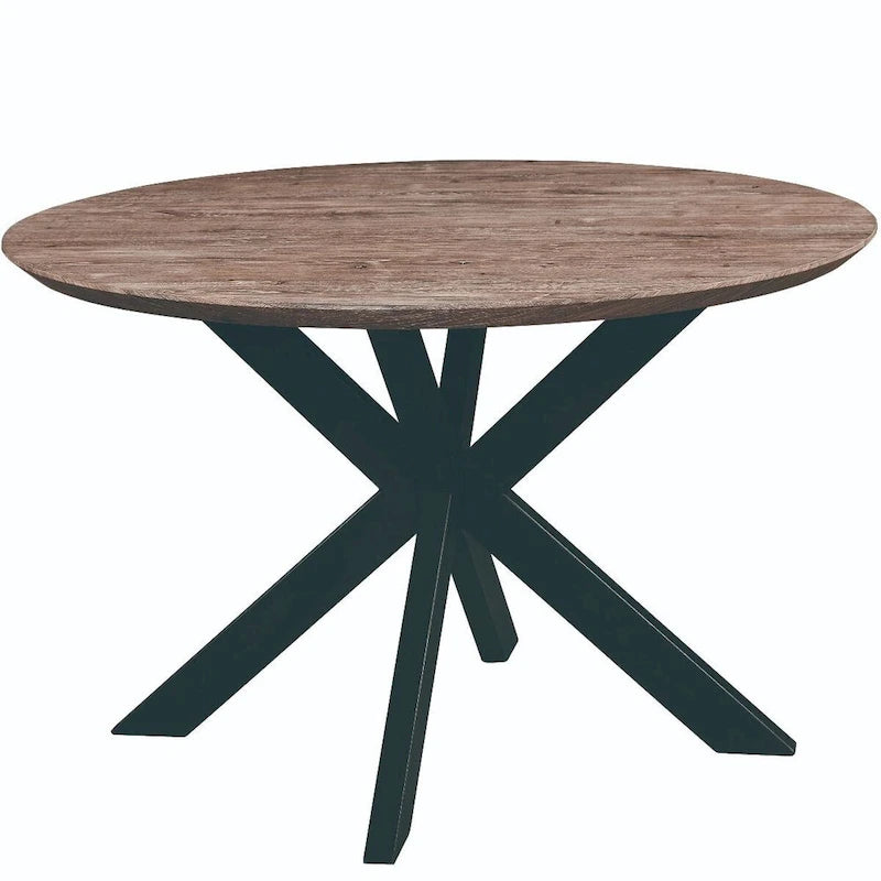 Ravenna 47 Modern Round Wood Dining Table With X-Cross Geometric Metal Base for Dining Room & Kitchen 25