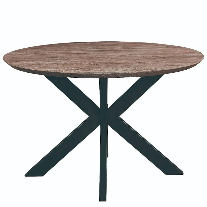 Ravenna 47 Modern Round Wood Dining Table With X-Cross Geometric Metal Base for Dining Room & Kitchen 27