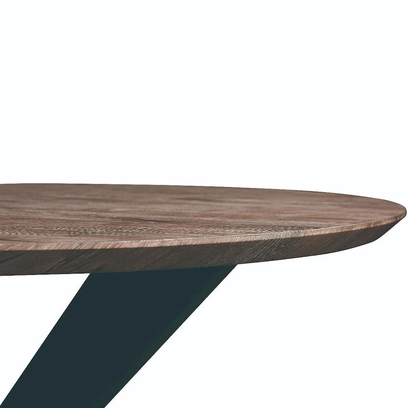 Ravenna 47 Modern Round Wood Dining Table With X-Cross Geometric Metal Base for Dining Room & Kitchen 29