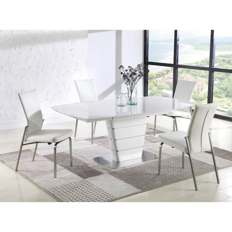 Set da pranzo di 5 pezzi Somette Charlie White Starphire in vetro
