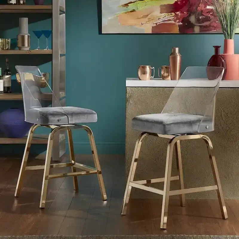 Lennox Velvet Counter Height Stools (Set of 2) by iNSPIRE Q Bold 32